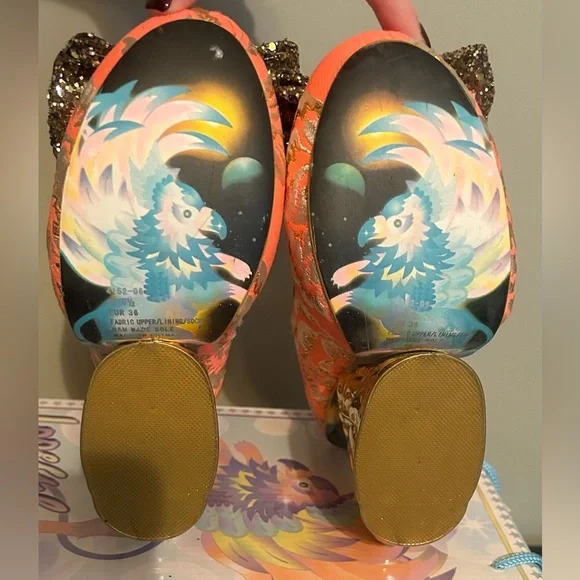 Irregular Choice Trixy in Coral /Gold size 36 - Picture 7 of 9